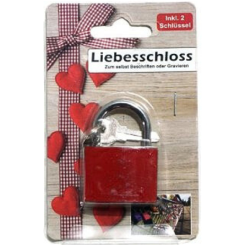 Liebesschloss - Rot inkl. 2 Schlüssel 1Stk.